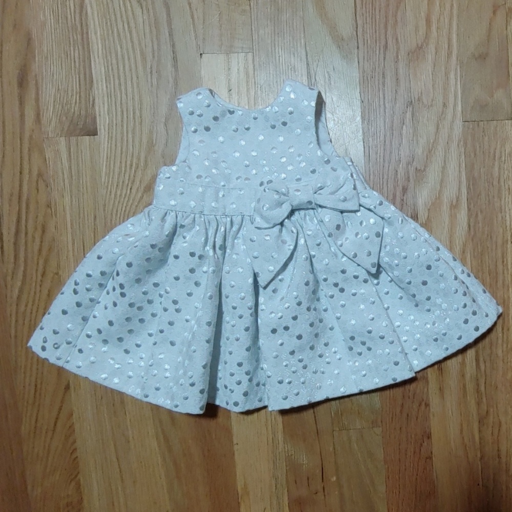 0-3 White with Silver dots dress